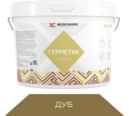 Акриловый герметик Ecoroom для дерева AS-16, дуб (15 кг)