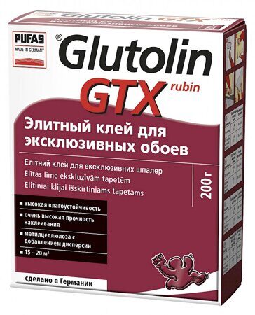 Обойный клей PUFAS Glutolin GTX rubin Элитный клей для эксклюзивных обоев (200 г)