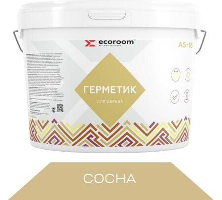 Акриловый герметик Ecoroom для дерева AS-16, сосна (15 кг)
