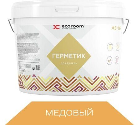 Акриловый герметик Ecoroom для дерева AS-16, медовый (15 кг)
